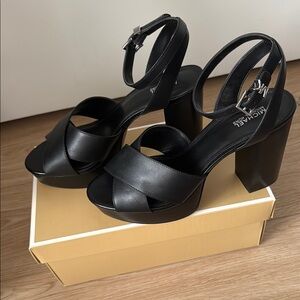Michael Kors Black Chunky Heel Sandals